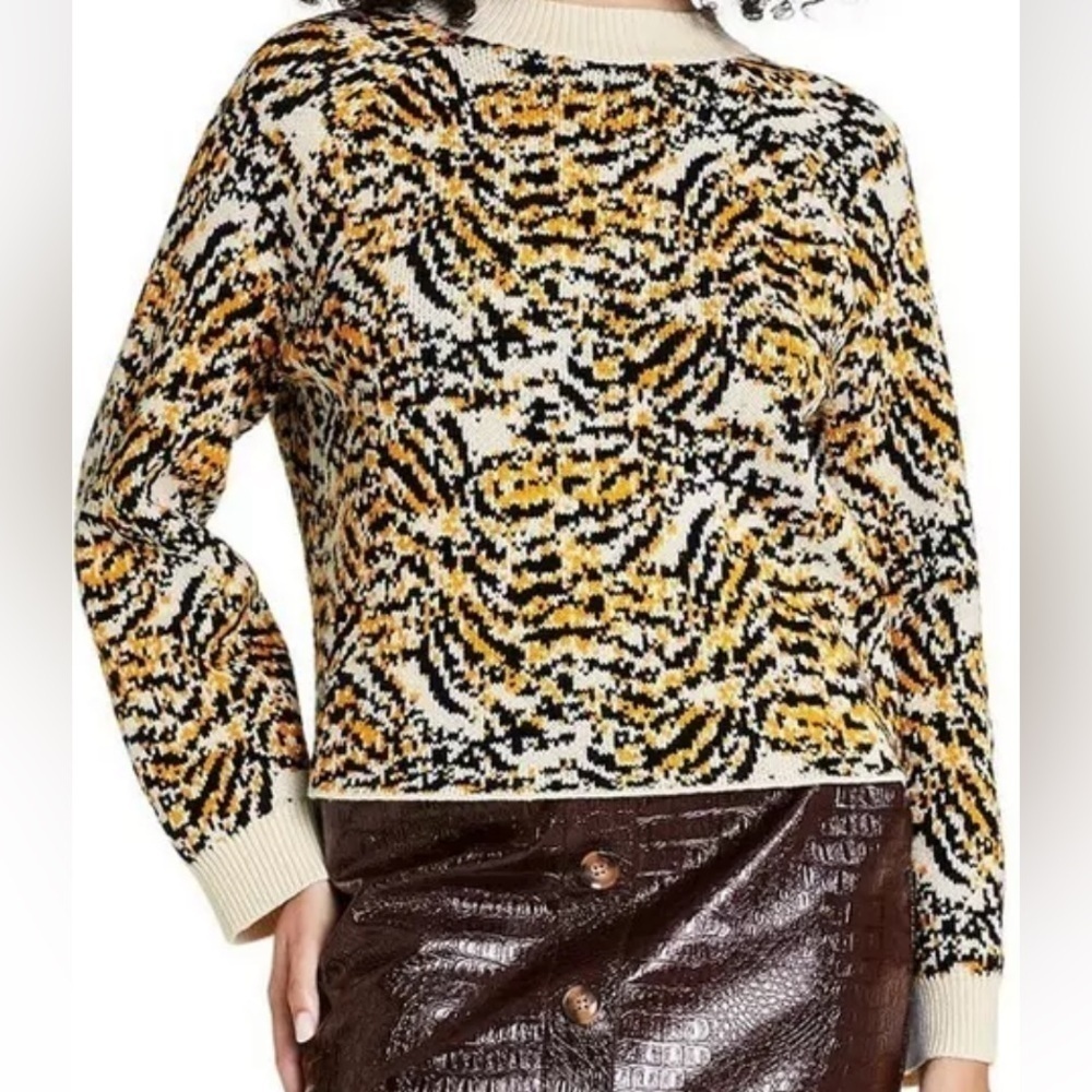 Rachel Comey~Heavy~Vibrant~Oversized~Animal Print~Knit~Pullover Sweater~Size L